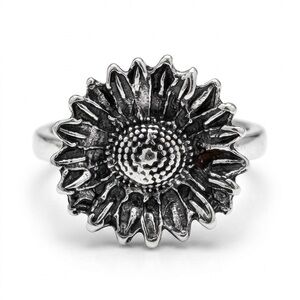 5/$15 🩷 MUST BUNDLE Sunflower Floral Silver Ring